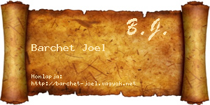Barchet Joel névjegykártya